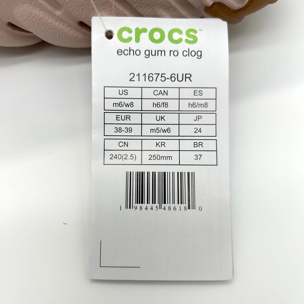 Crocs Echo Gum Ro Clog Womens 8 Pink Clay 211675-6UR Streetwear Chunky Slip On - Picture 11 of 11